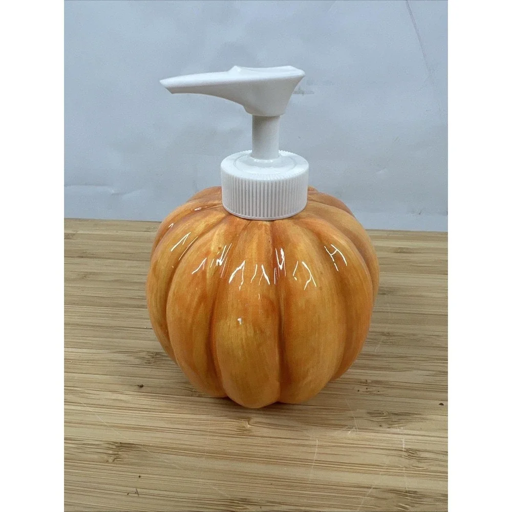 Otagiri Japan‎ Hand Painted Pumpkin Soap Dispenser New Never Used Vintage